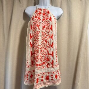 Willow‎ & Clay Embroidered Dress Halter Top Sleeveless Bohemian XS